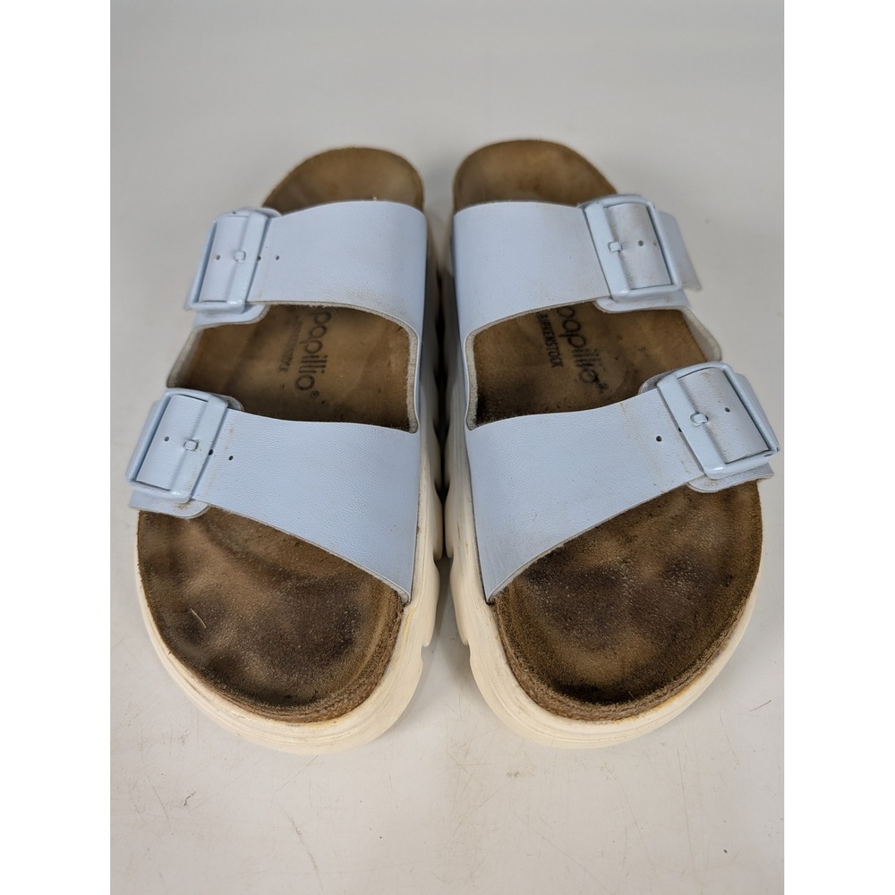 Papillio by Birkenstock Arizona Platform Sandals Light Blue Chunky 40 L9 M7 - Picture 2 of 4